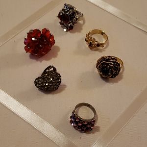 Lot of 6 adjustable rings